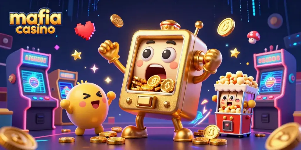 Play and win big at mafia casino casino with vibrant slot machines and gaming elements.