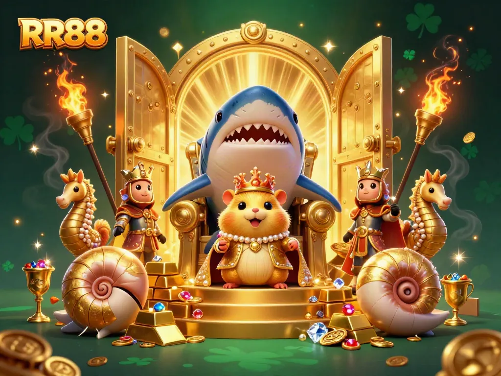 Engage with exciting RR88 gaming adventures featuring a golden hamster king and treasure.