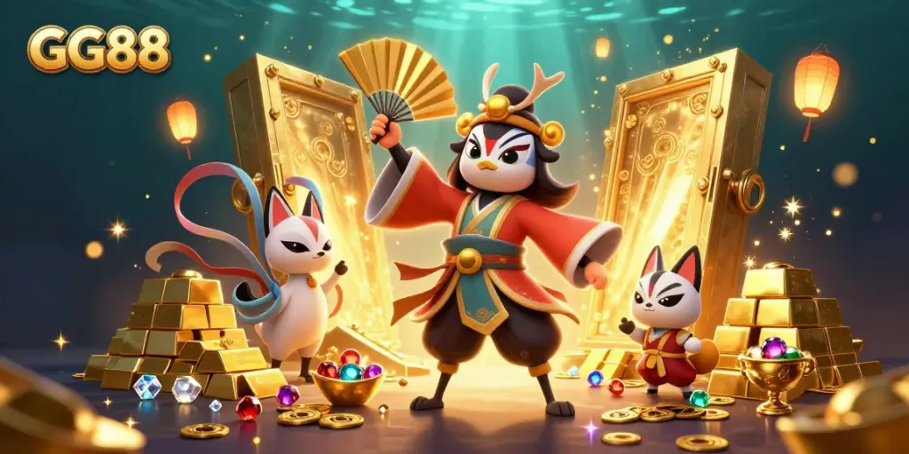 Experience immersive gaming action with GG88 in a vibrant casino setting.